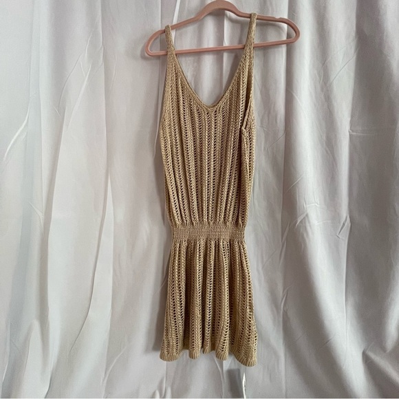 🆕 NWT 🌻☀️⛱️  Crochet Mini Cover-Up Dress Apricot or Cream XL - Picture 1 of 7